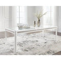 Tavolo da pranzo allungabile rettangolare bianco/verde, 10 posti – 42W x 96D x 30H