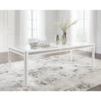 Tavolo da pranzo allungabile rettangolare bianco/verde, 10 posti – 42W x 96D x 30H