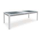 Tavolo da pranzo allungabile rettangolare bianco/verde, 10 posti – 42W x 96D x 30H