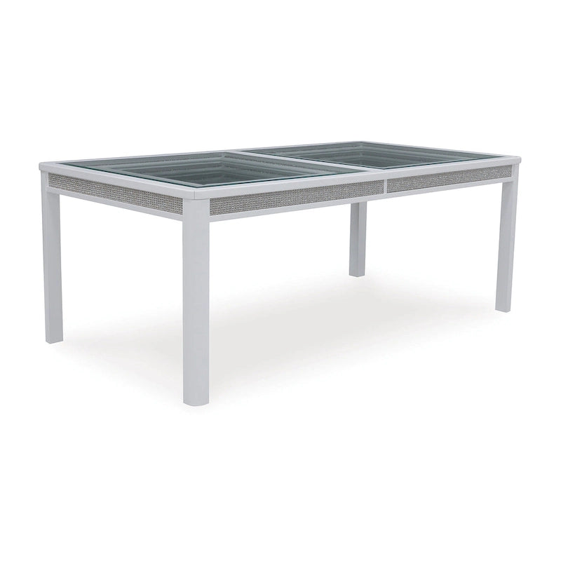 Tavolo da pranzo allungabile rettangolare bianco/verde, 10 posti – 42W x 96D x 30H