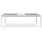 Tavolo da pranzo allungabile rettangolare bianco/verde, 10 posti – 42W x 96D x 30H