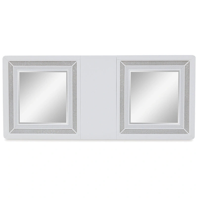 Tavolo da pranzo allungabile rettangolare bianco/verde, 10 posti – 42W x 96D x 30H