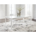 Tavolo da pranzo allungabile rettangolare bianco/verde, 10 posti – 42W x 96D x 30H