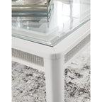 Tavolo da pranzo allungabile rettangolare bianco/verde, 10 posti – 42W x 96D x 30H