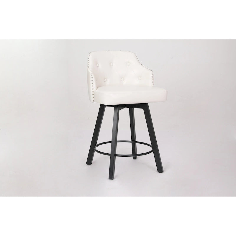 Sgabelli da bancone senza schienale stile rustico marrone/bianco/nero, set da 2