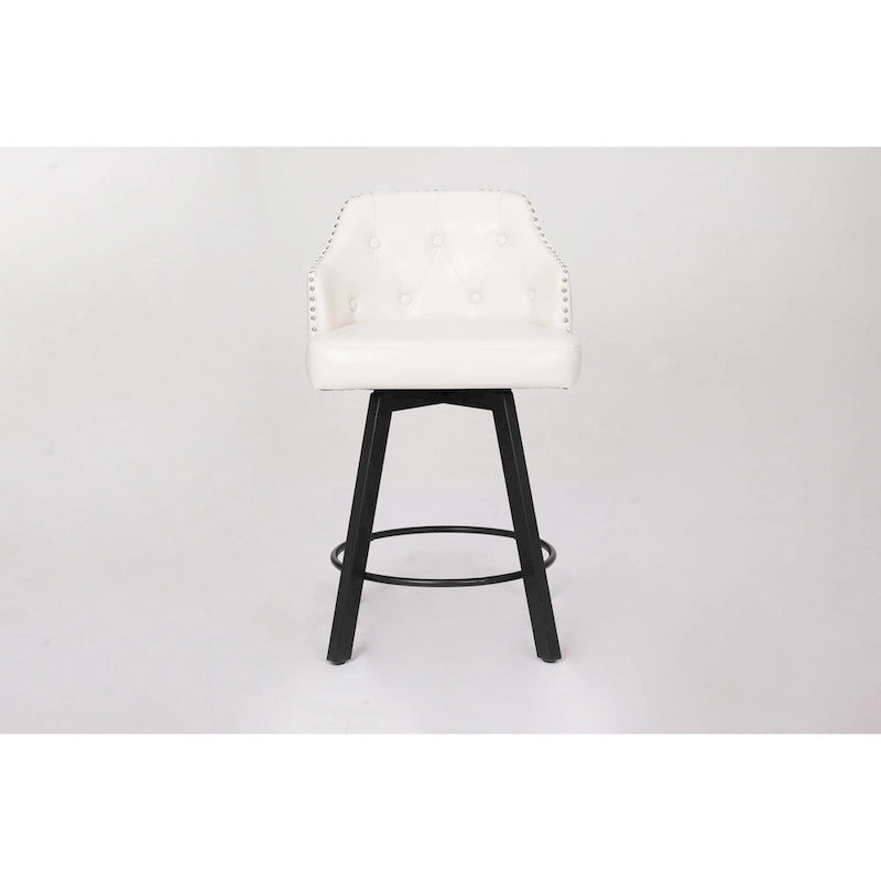 Sgabelli da bancone senza schienale stile rustico marrone/bianco/nero, set da 2