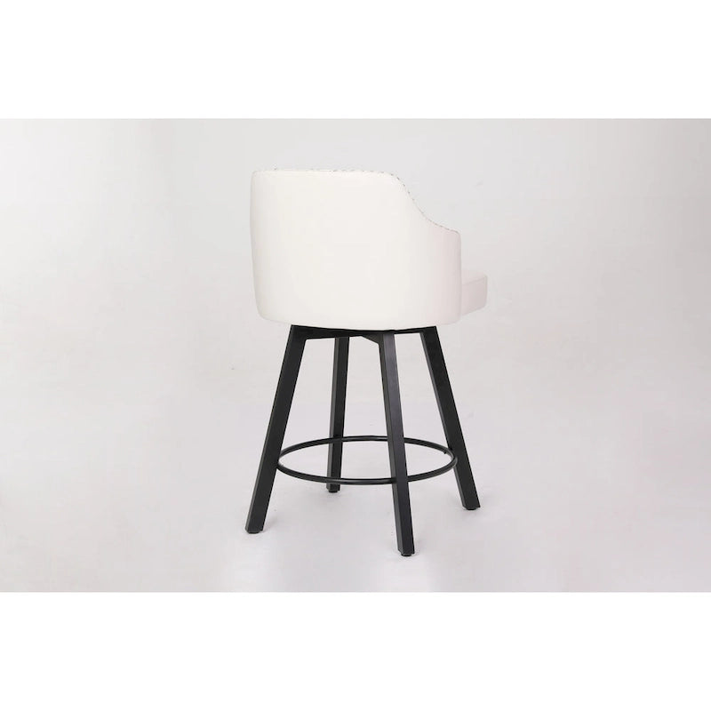 Sgabelli da bancone senza schienale stile rustico marrone/bianco/nero, set da 2