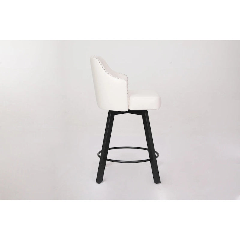 Sgabelli da bancone senza schienale stile rustico marrone/bianco/nero, set da 2