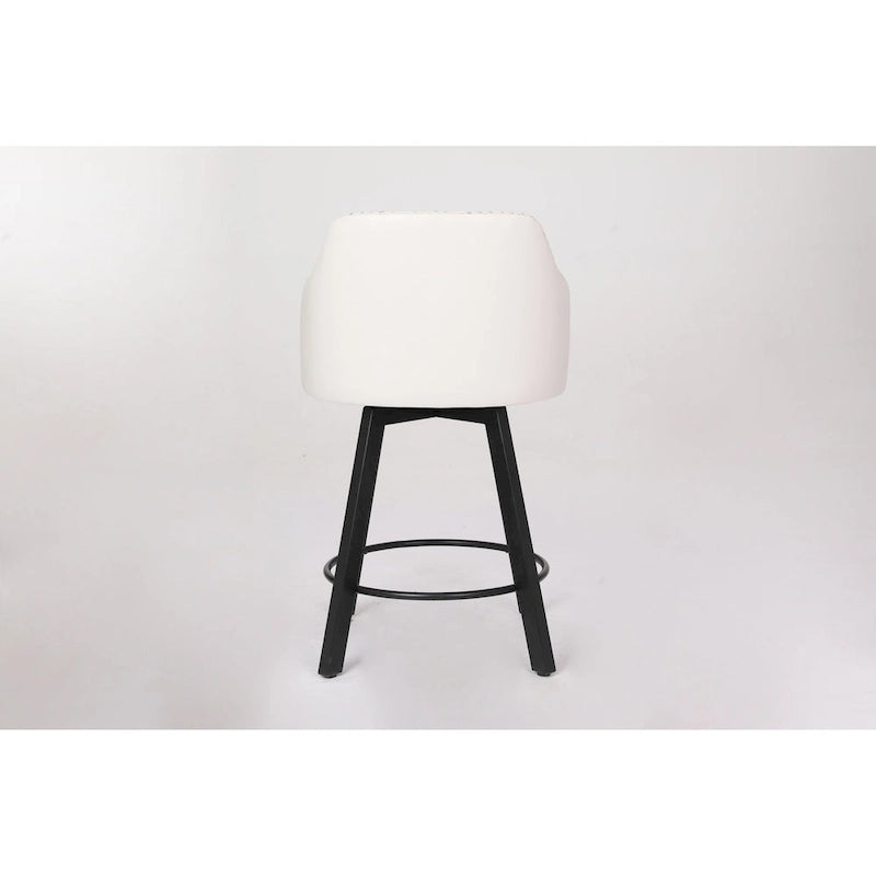 Sgabelli da bancone senza schienale stile rustico marrone/bianco/nero, set da 2