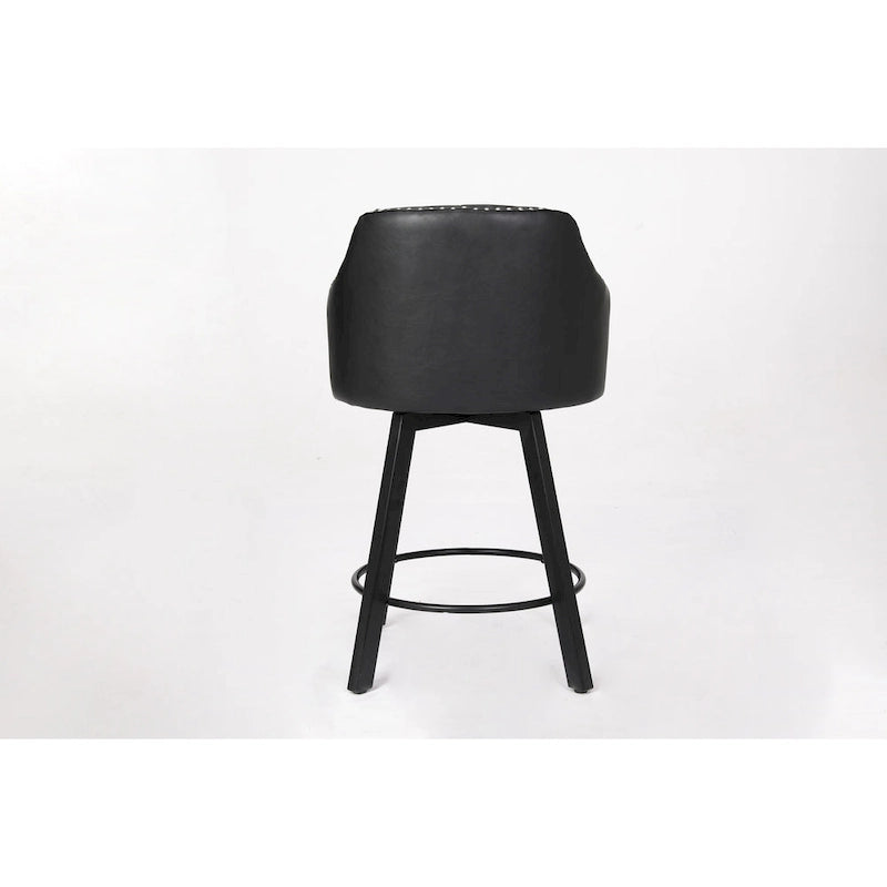 Sgabelli da bancone senza schienale stile rustico marrone/bianco/nero, set da 2