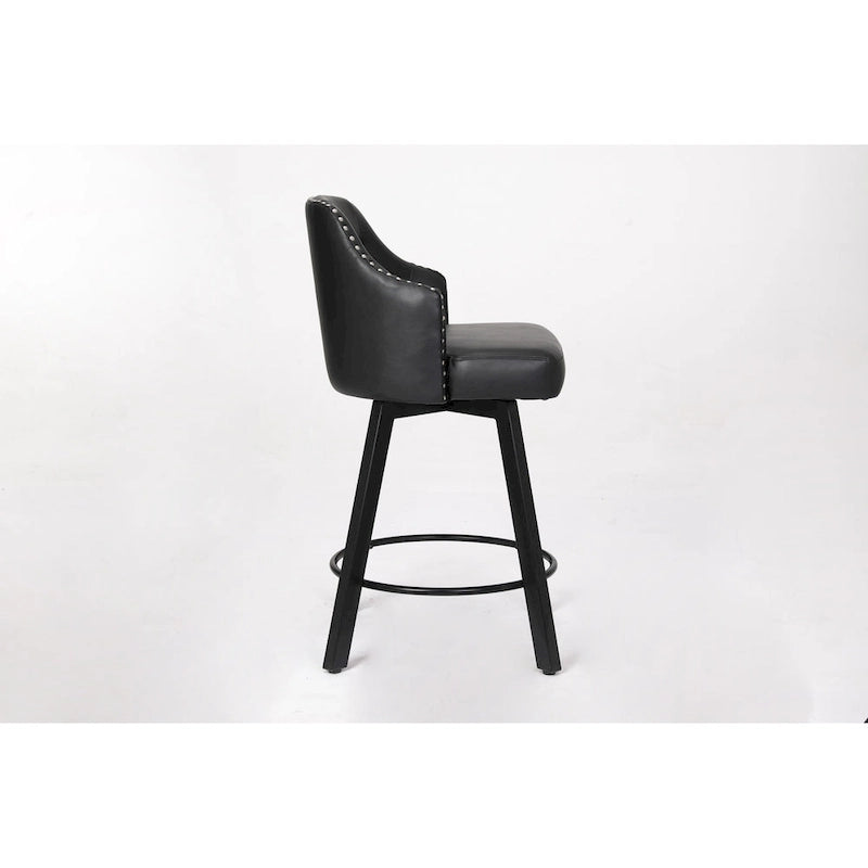 Sgabelli da bancone senza schienale stile rustico marrone/bianco/nero, set da 2