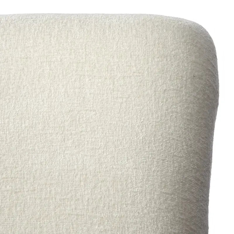 Sedia da pranzo imbottita con schienale alto crema/rovere chiaro, set da 2