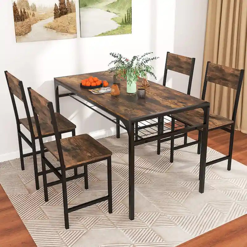 Gymax Set di 2 sedie da pranzo con gambe in metallo, schienale inclinato, sedile ampio per