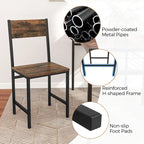 Gymax Set di 2 sedie da pranzo con gambe in metallo, schienale inclinato, sedile ampio per