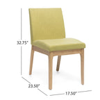 Set di 2 sedie da pranzo, verde oliva e marrone, schienale a slitta Mid-Century
