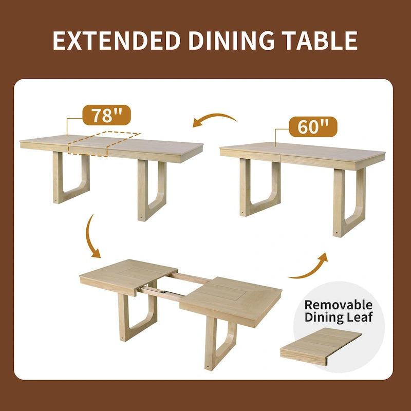 Tavolo da pranzo allungabile Brown Farmhouse, 4-8 posti a sedere