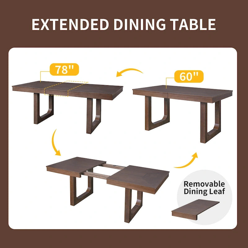 Tavolo da pranzo allungabile Brown Farmhouse, 4-8 posti a sedere