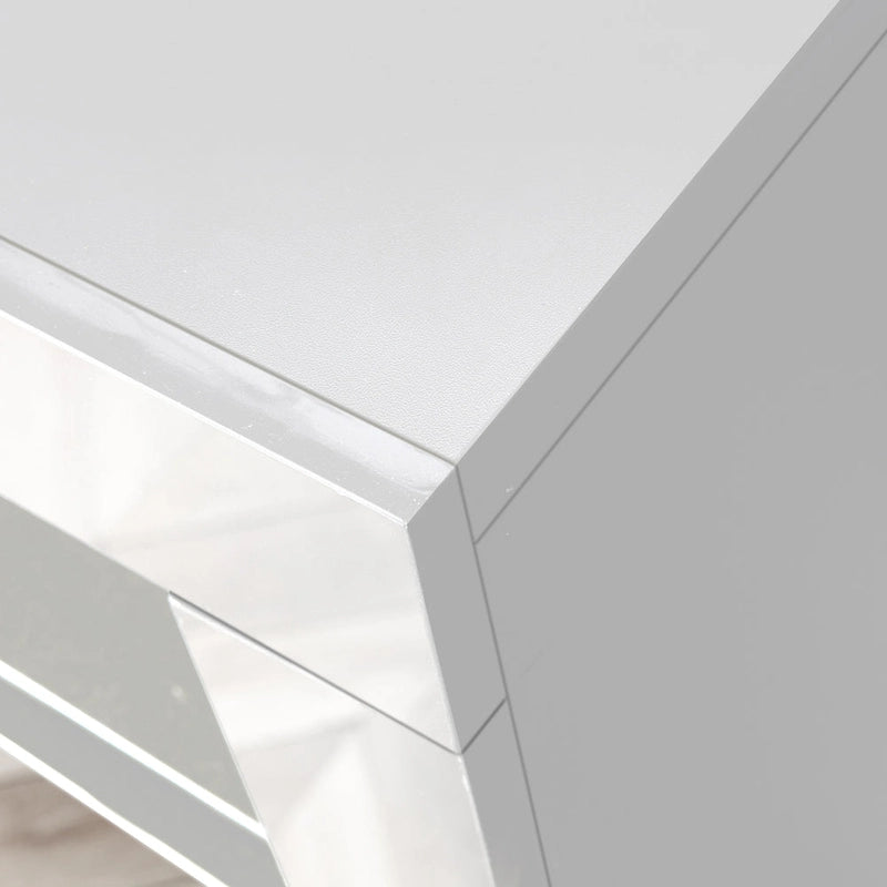 Credenza a 3 ante in bianco lucido con luci LED