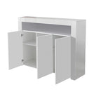 Credenza a 3 ante in bianco lucido con luci LED