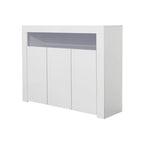 Credenza a 3 ante in bianco lucido con luci LED