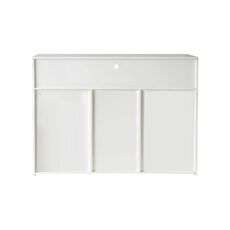 Credenza a 3 ante in bianco lucido con luci LED