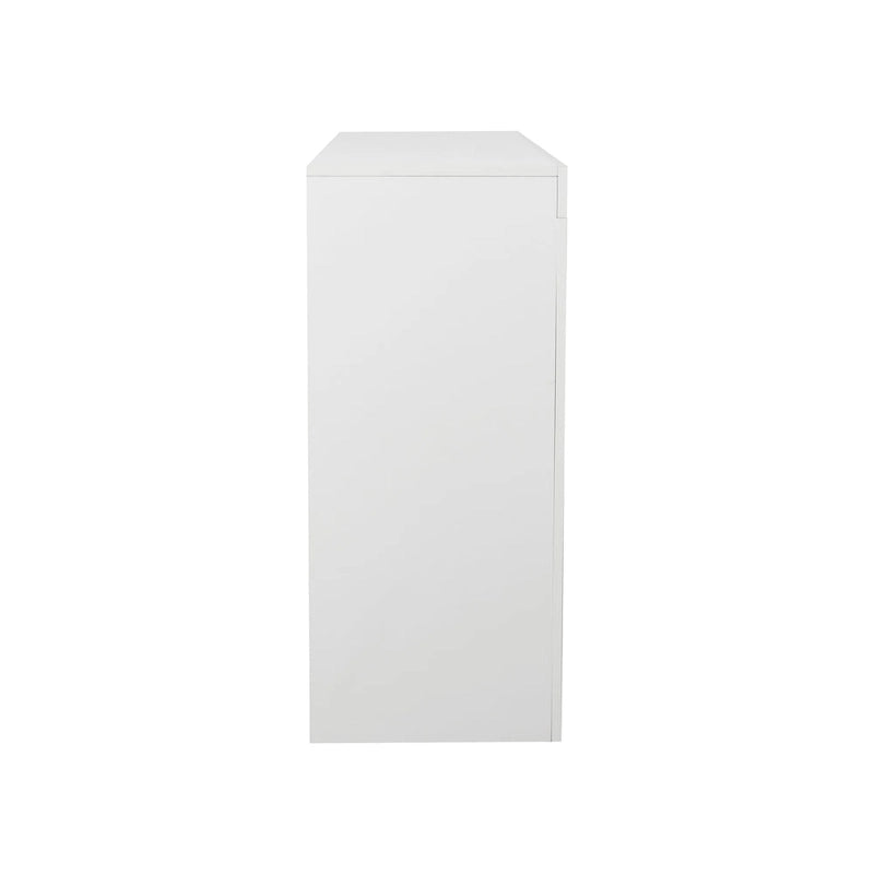 Credenza a 3 ante in bianco lucido con luci LED