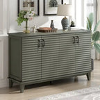 Madia a 4 Ante Retro – Grigio Antico / Espresso / Blu Scuro – Fino a 4 posti a sedere