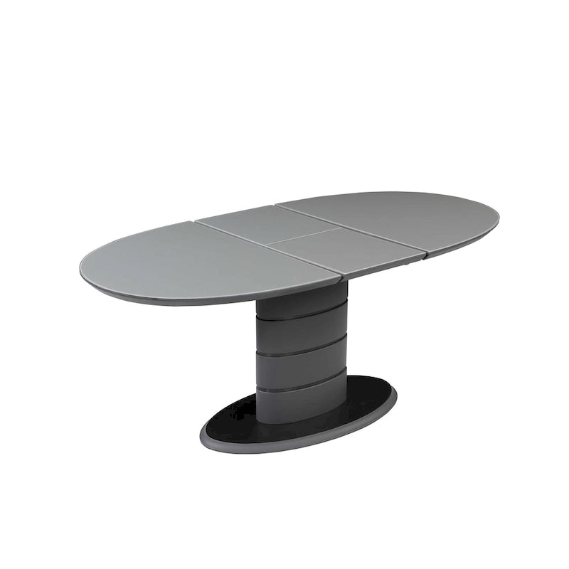 Tavolo da pranzo allungabile grigio e nero, stile Art Déco, 4-6 posti a sedere