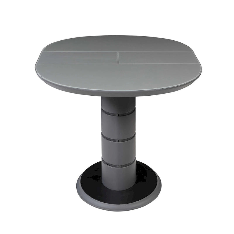 Tavolo da pranzo allungabile grigio e nero, stile Art Déco, 4-6 posti a sedere