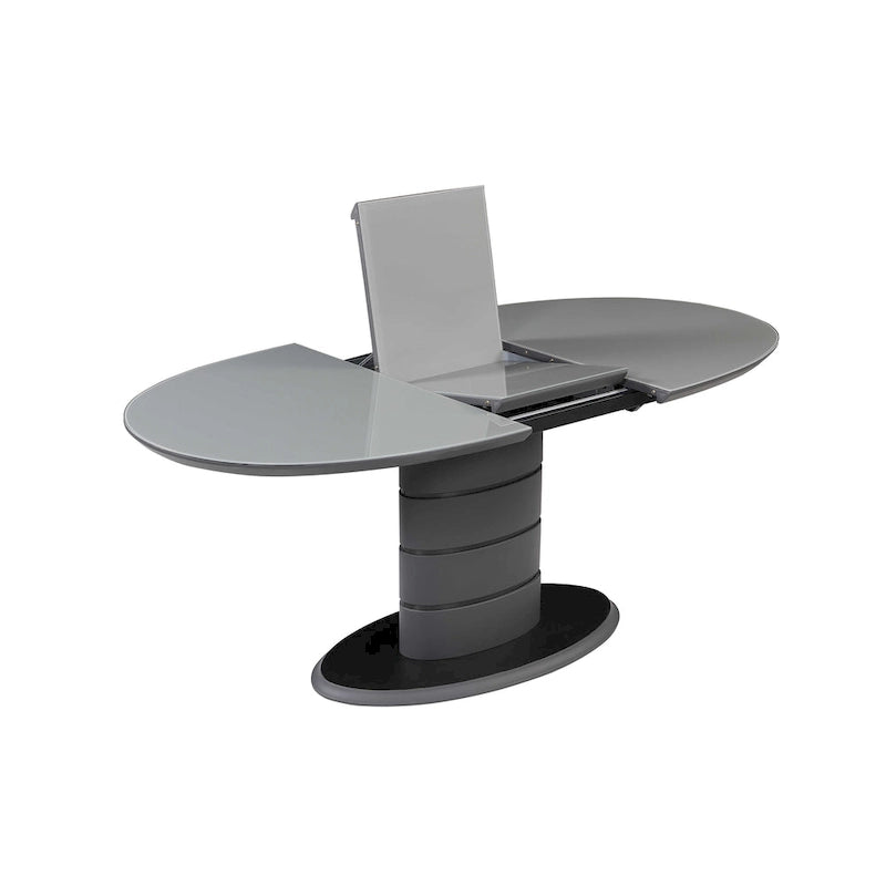 Tavolo da pranzo allungabile grigio e nero, stile Art Déco, 4-6 posti a sedere