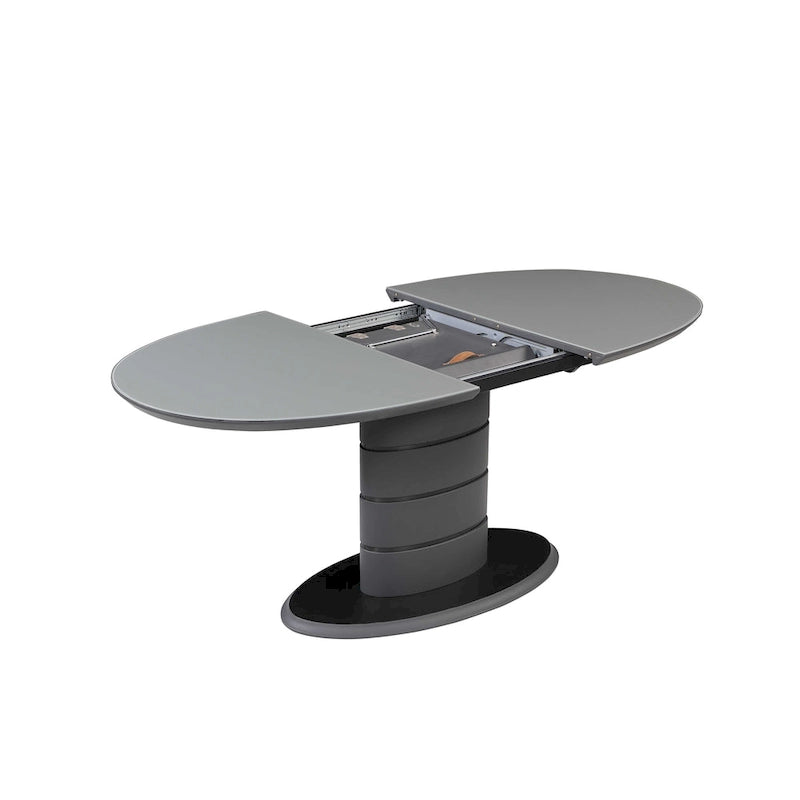 Tavolo da pranzo allungabile grigio e nero, stile Art Déco, 4-6 posti a sedere