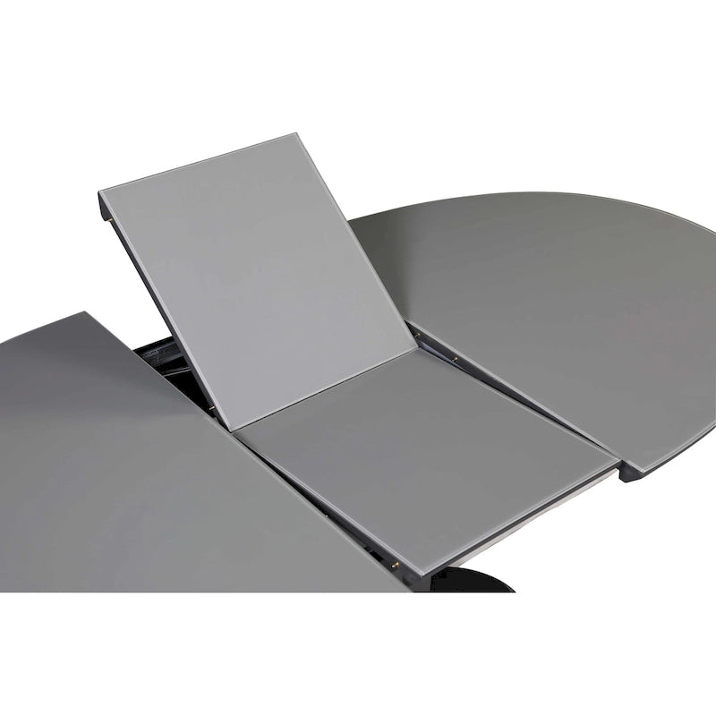 Tavolo da pranzo allungabile grigio e nero, stile Art Déco, 4-6 posti a sedere
