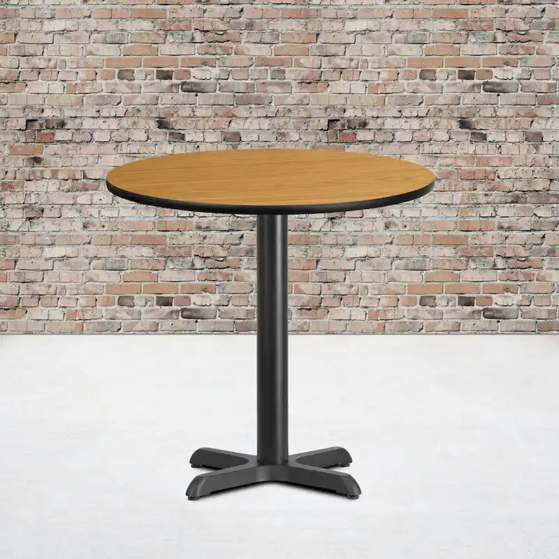 Tavolo quadrato laminato con base a X, naturale/noce/nero/mogano, 2 posti a sedere