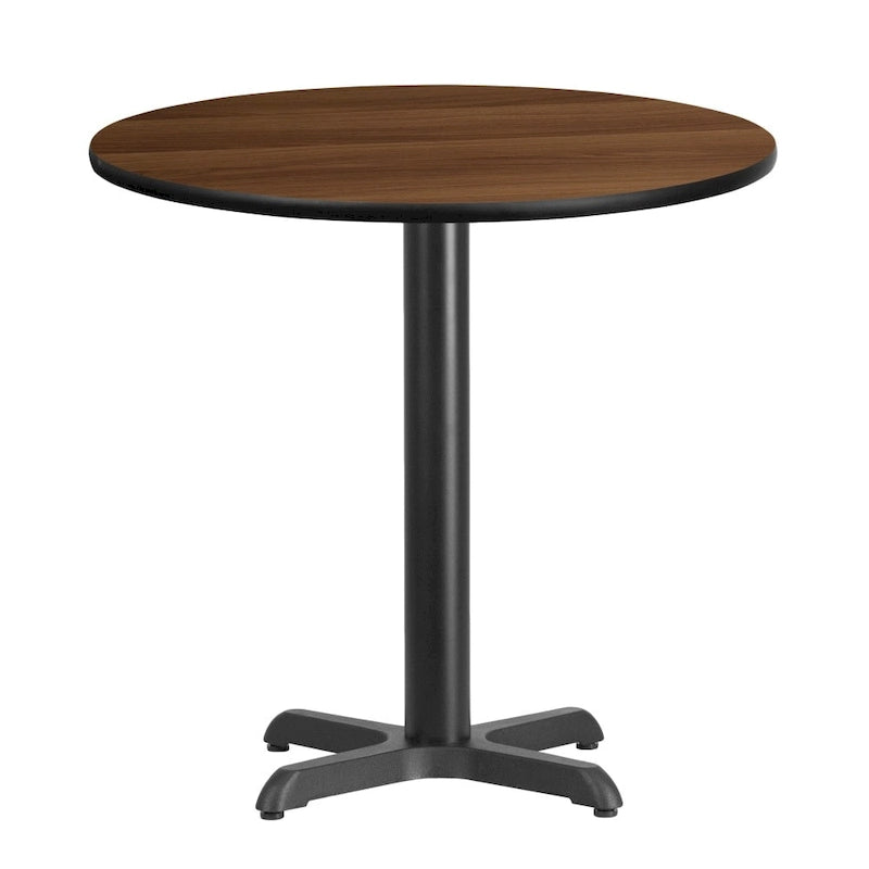 Tavolo quadrato laminato con base a X, naturale/noce/nero/mogano, 2 posti a sedere