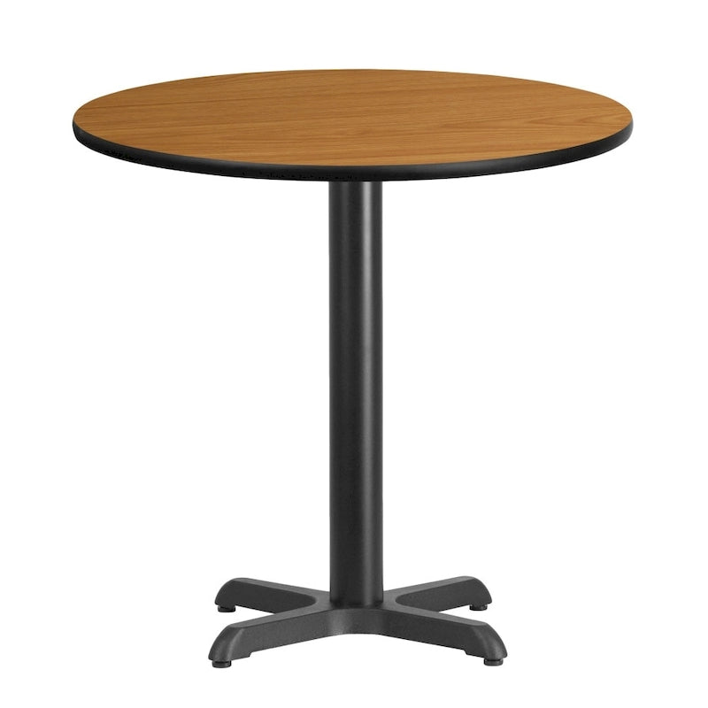 Tavolo quadrato laminato con base a X, naturale/noce/nero/mogano, 2 posti a sedere