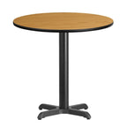 Tavolo quadrato laminato con base a X, naturale/noce/nero/mogano, 2 posti a sedere
