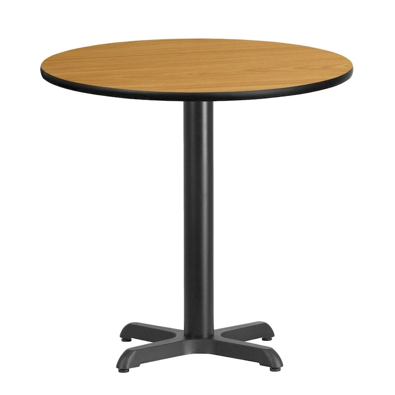 Tavolo quadrato laminato con base a X, naturale/noce/nero/mogano, 2 posti a sedere