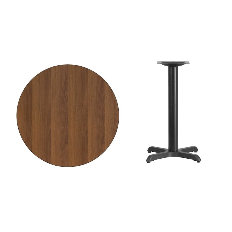 Tavolo quadrato laminato con base a X, naturale/noce/nero/mogano, 2 posti a sedere