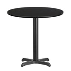 Tavolo quadrato laminato con base a X, naturale/noce/nero/mogano, 2 posti a sedere