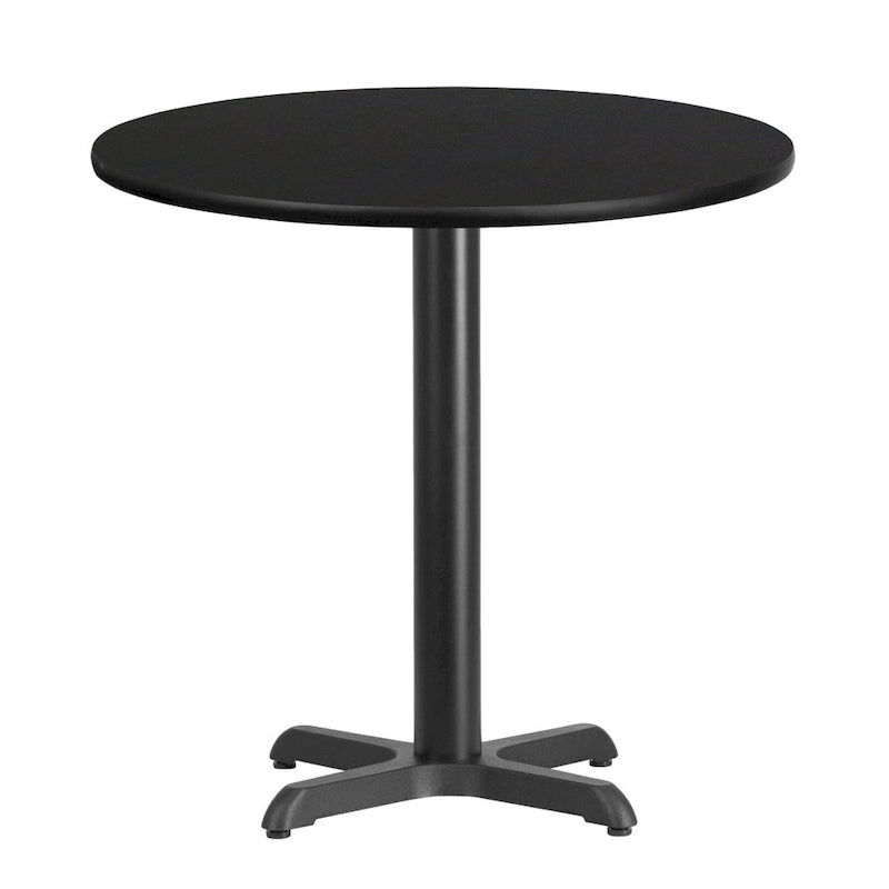 Tavolo quadrato laminato con base a X, naturale/noce/nero/mogano, 2 posti a sedere