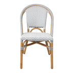 Sedia da bistrot in rattan bianco/grigio, un posto