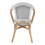 Sedia da bistrot in rattan bianco/grigio, un posto