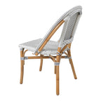 Sedia da bistrot in rattan bianco/grigio, un posto