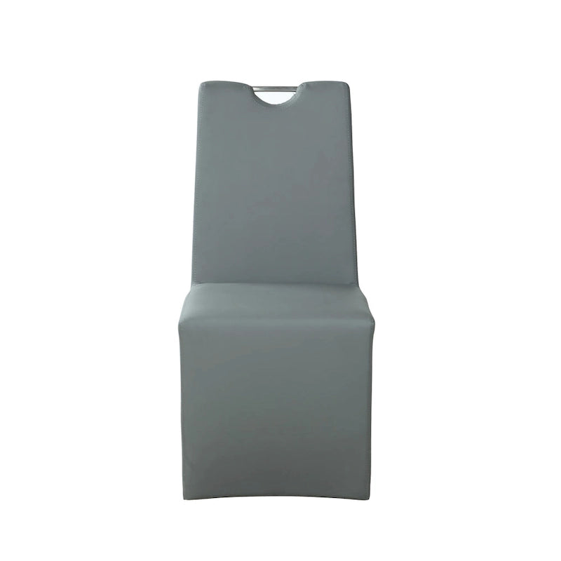 Sedia da pranzo in PU grigio, base a slitta, set da 2