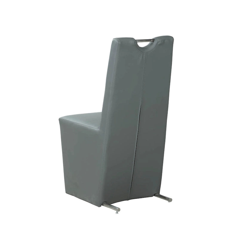 Sedia da pranzo in PU grigio, base a slitta, set da 2