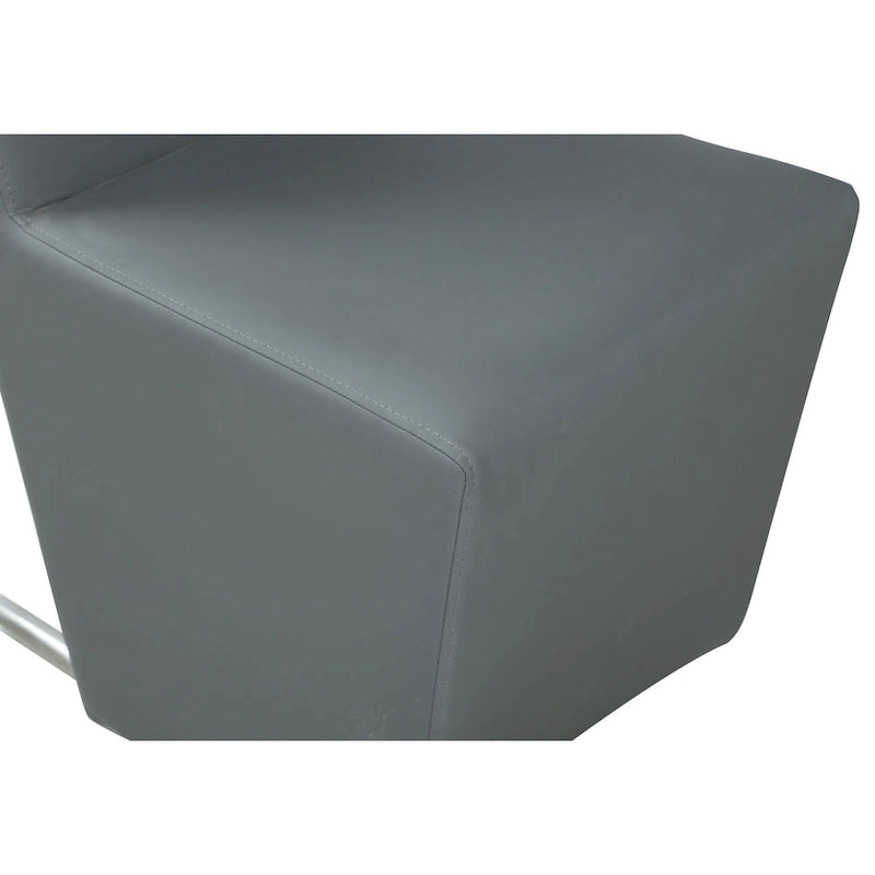 Sedia da pranzo in PU grigio, base a slitta, set da 2