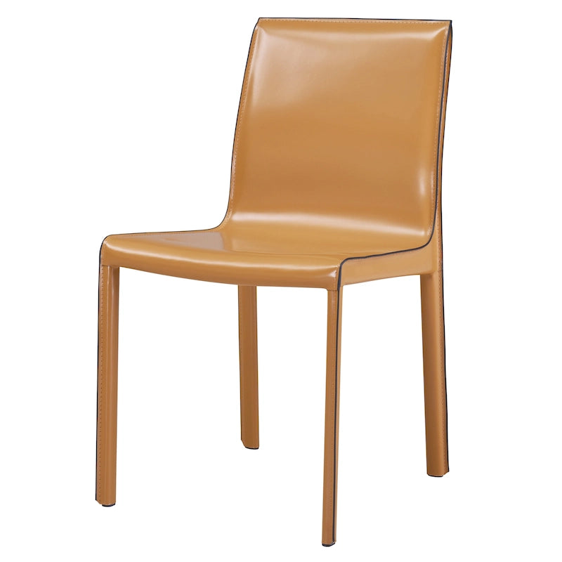 Sedia da pranzo in pelle riciclata, vari colori, set da 2