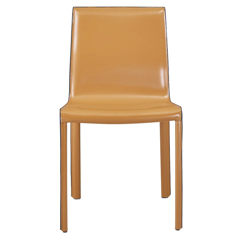 Sedia da pranzo in pelle riciclata, vari colori, set da 2
