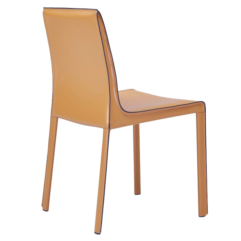 Sedia da pranzo in pelle riciclata, vari colori, set da 2