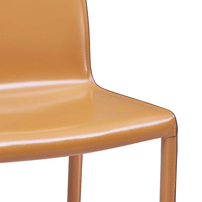 Sedia da pranzo in pelle riciclata, vari colori, set da 2